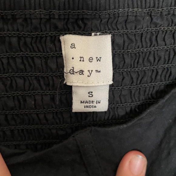 NWOT Black Seersucker 3/4 Sleeve Maxi Dress Pockets - Picture 3 of 3